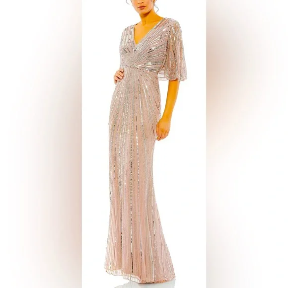 Mac Duggal | Dresses | Nwt Mac Duggal Sequin Cape Sleeve Column Gown | Poshmark Mac Duggal | Dresses | Nwt Mac Duggal Sequin Cape Sleeve Column Gown | Poshmark